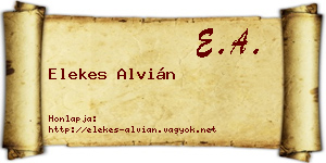 Elekes Alvián névjegykártya